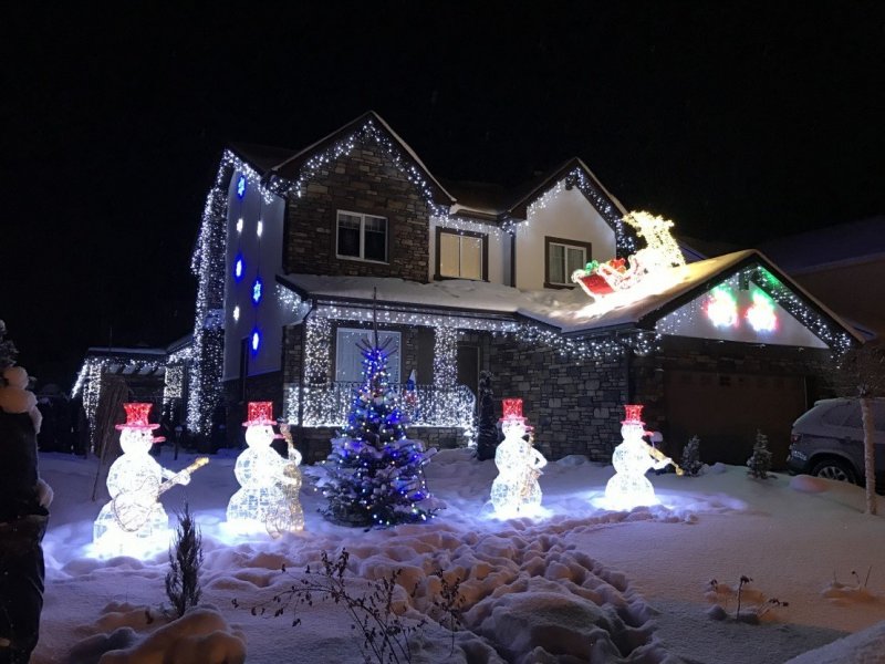 Новогодняя украшение коттеджей на новый год