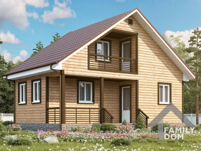 Дом из бруса с мансардой