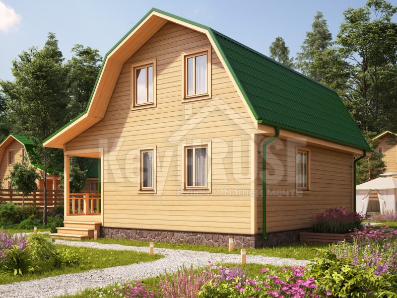 Каркасный дачный дом 6 на 8