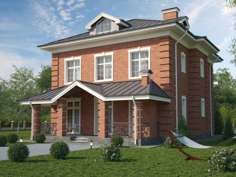 Коттедж из кирпича в английском стиле