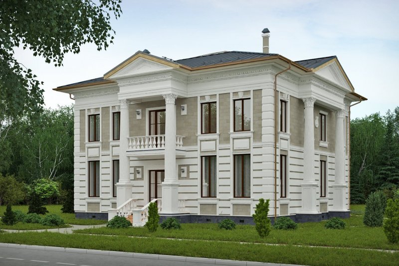 Двухэтажное здание в классическом стиле
