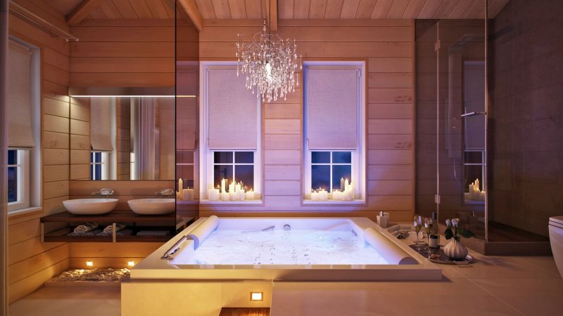 Ванна Jacuzzi отделка дерево