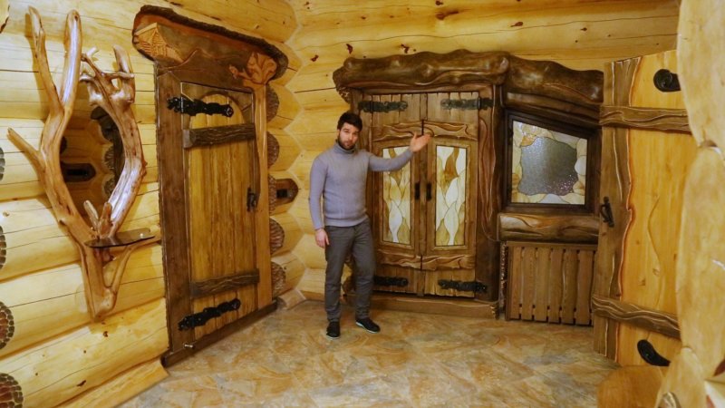 Отделка бани под старину