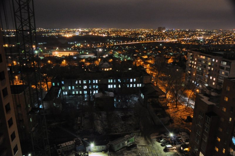 Вид с крыши ночью зимой