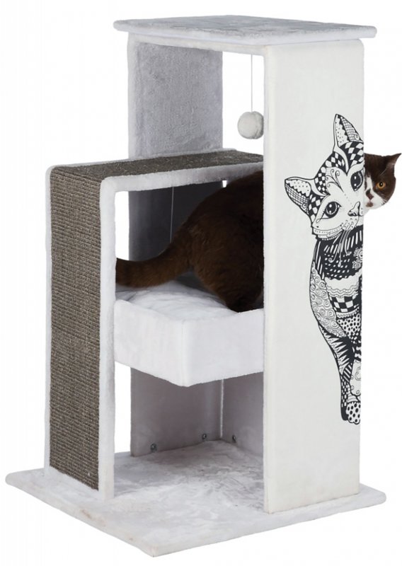 Домик для кошек Trixie Maria scratching Post 58х58х101см бело-серый