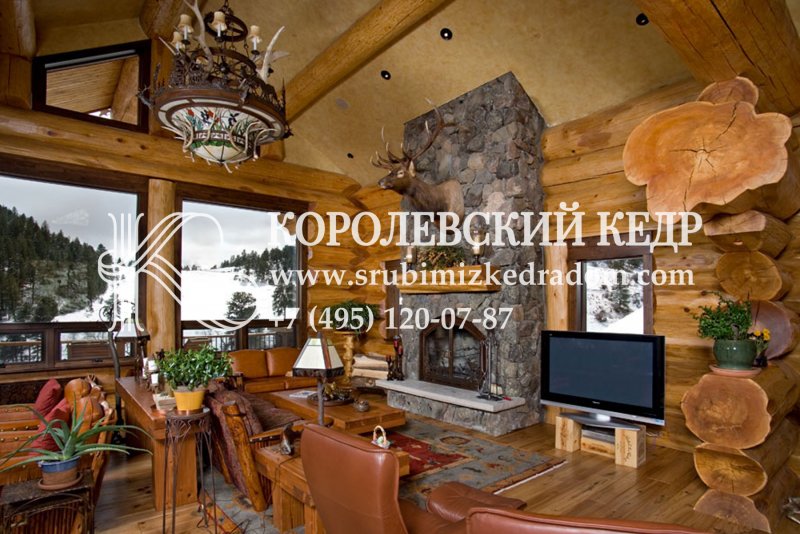 Бревенчатый дом в диком стиле
