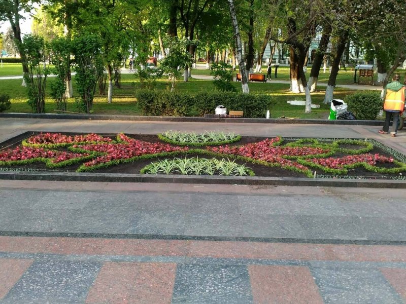 Клумбы городские прямоугольные