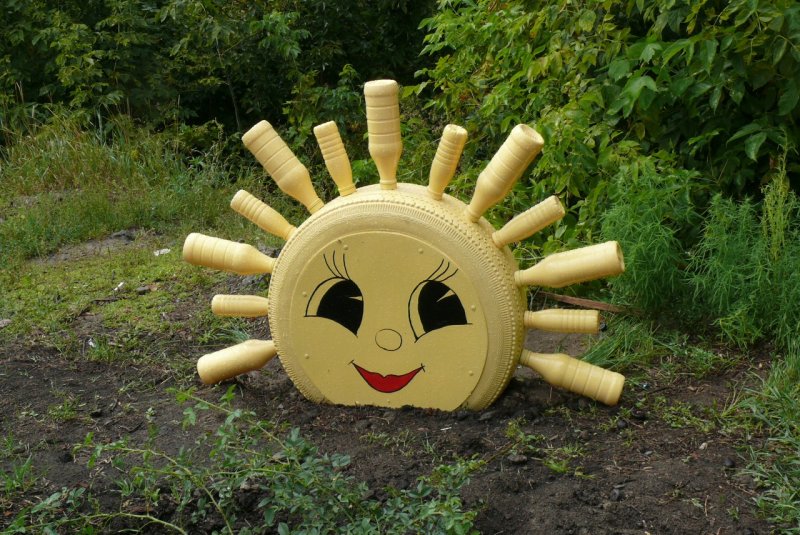 Солнце из покрышки