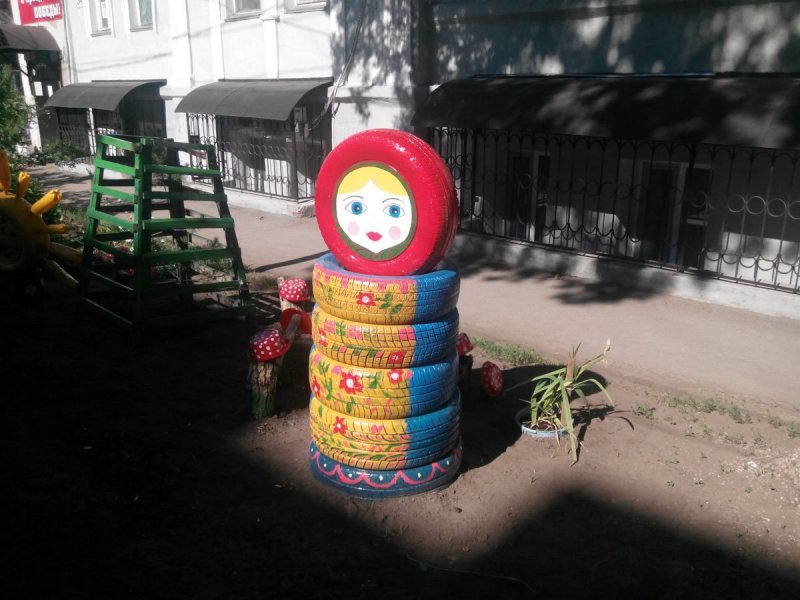 Солнышко из бросового материала