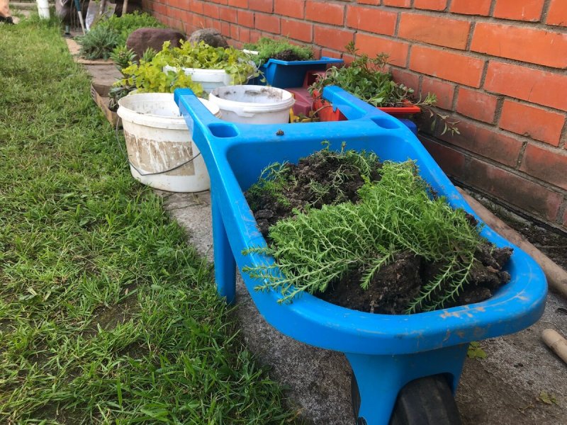 Клумба из старого вентилятора