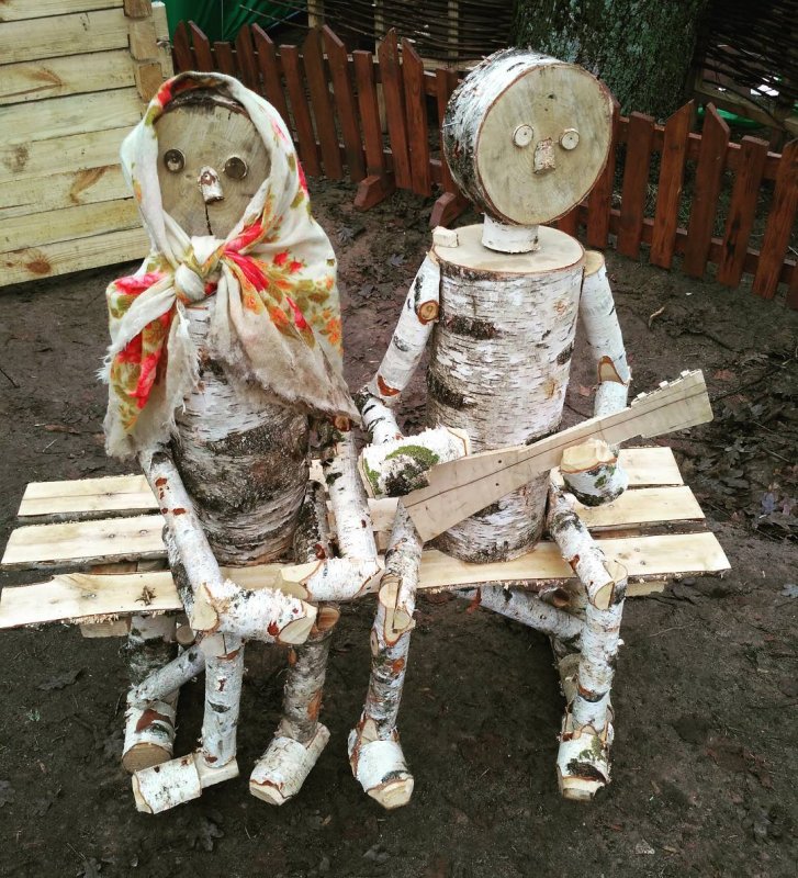 Фигуры из березовых Чурбаков