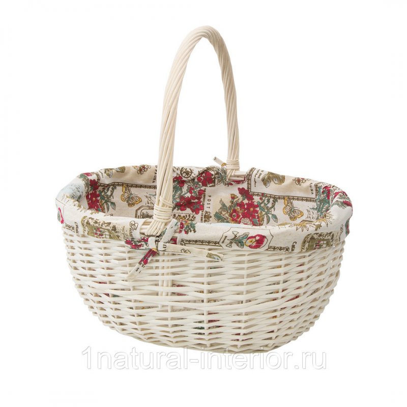 Корзина бельевая овальная "Лаванда", д480 ш360 в550, белый