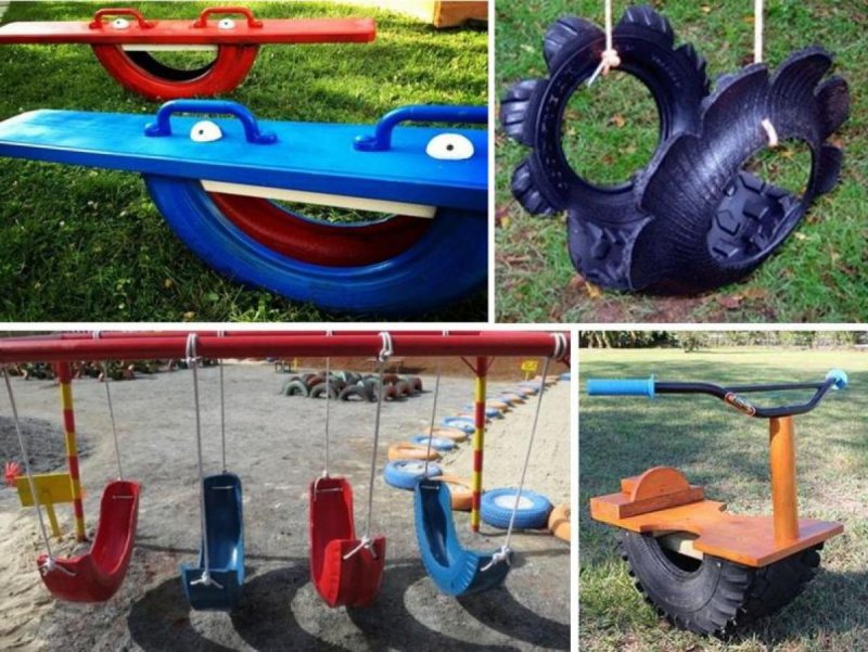Качели из покрышки