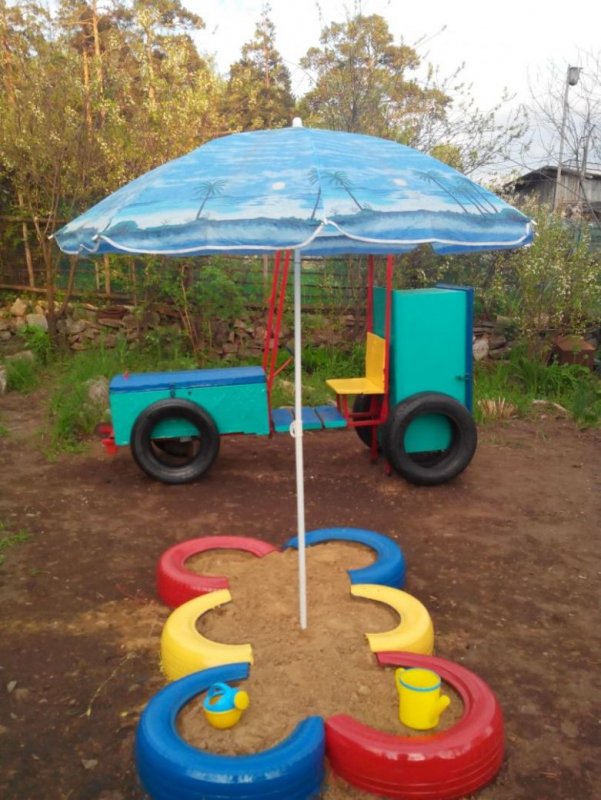 Песочница из покрышки