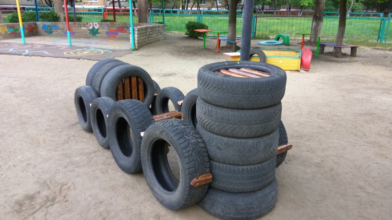 Клумбы из шин