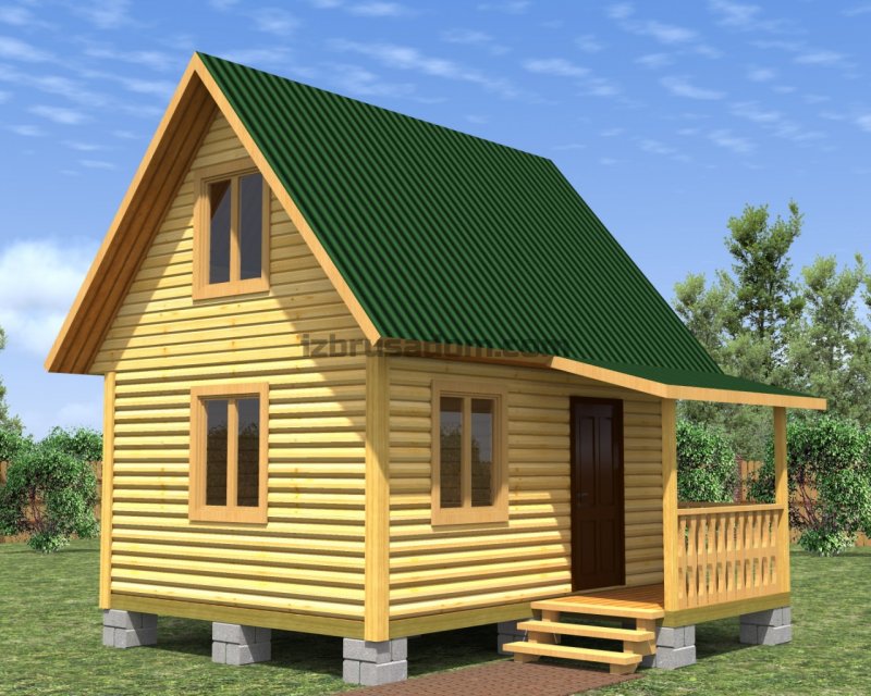 Дачный дом 4х4 с мансардой из бруса 150х150