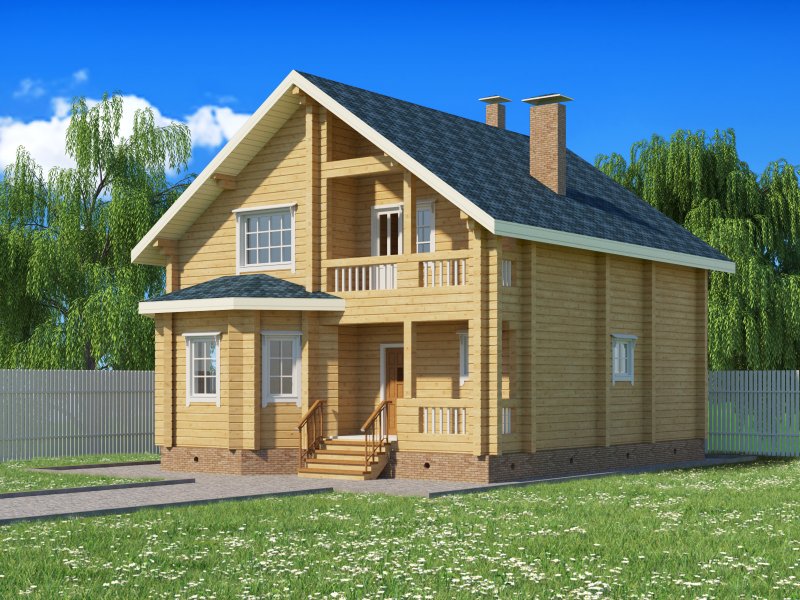 Дом 120 м2 из клееного бруса