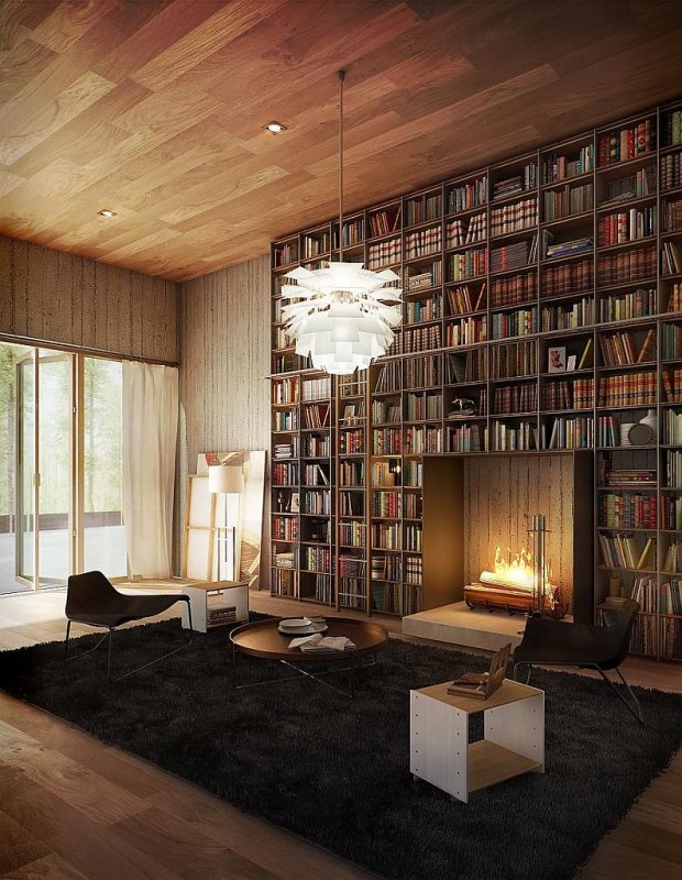 Комната с книжным шкафом