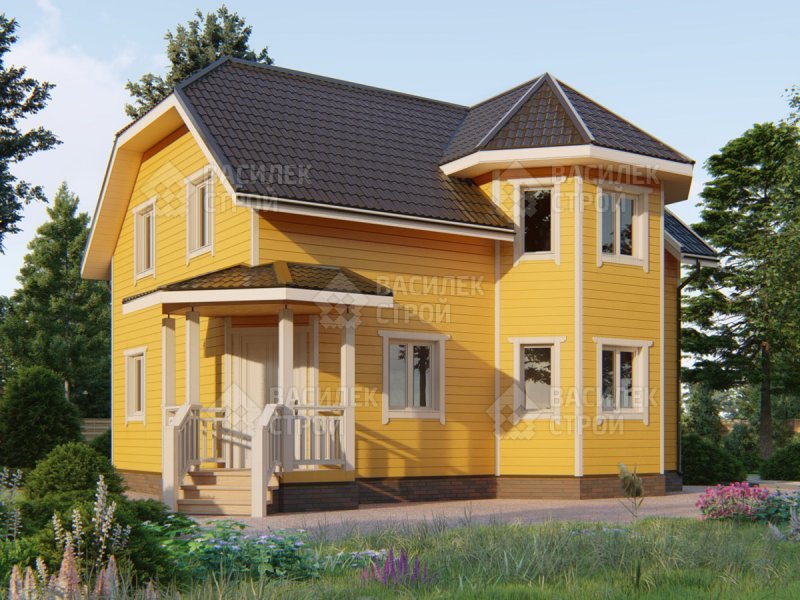 Каркасный домик 6х6 двухэтажный