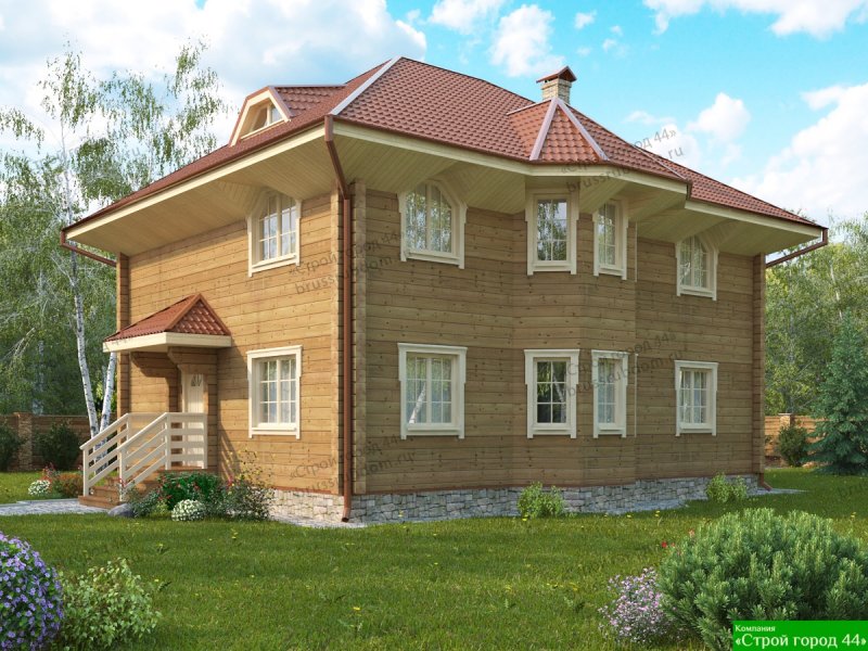 Дом из бруса 160 м2 два этажа