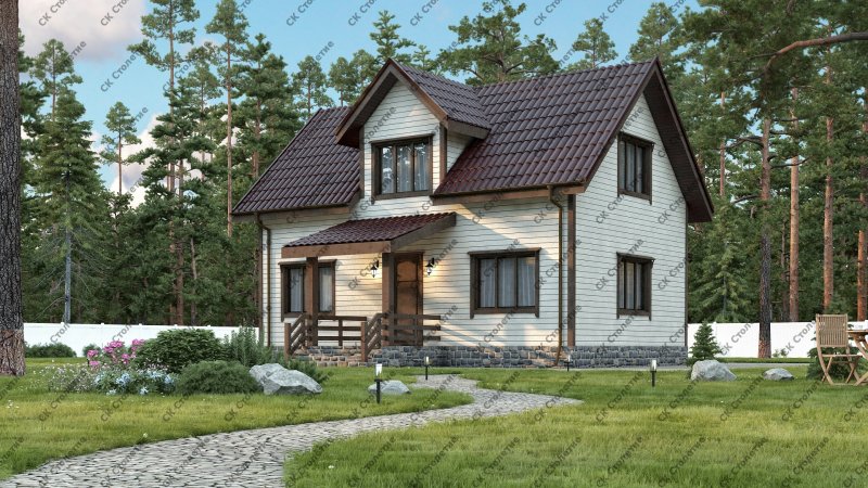 Дом с террасой и балконом