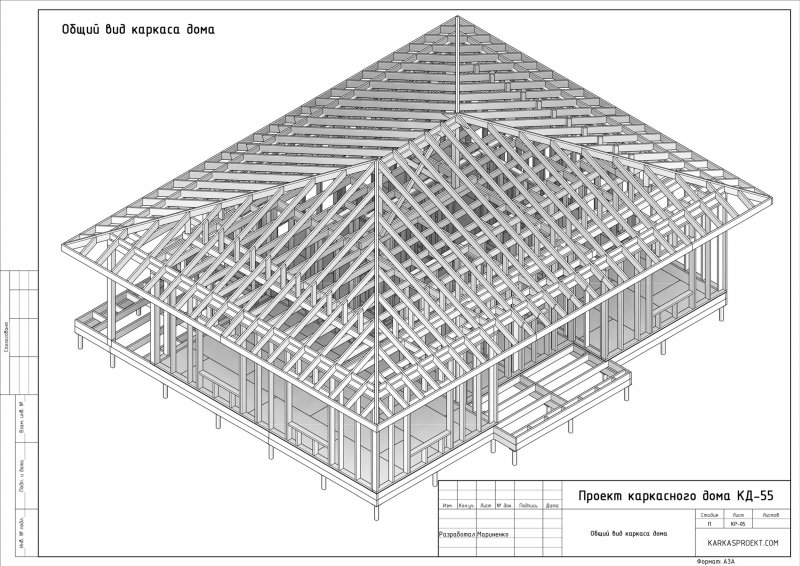 Проект каркаса каркасного дома
