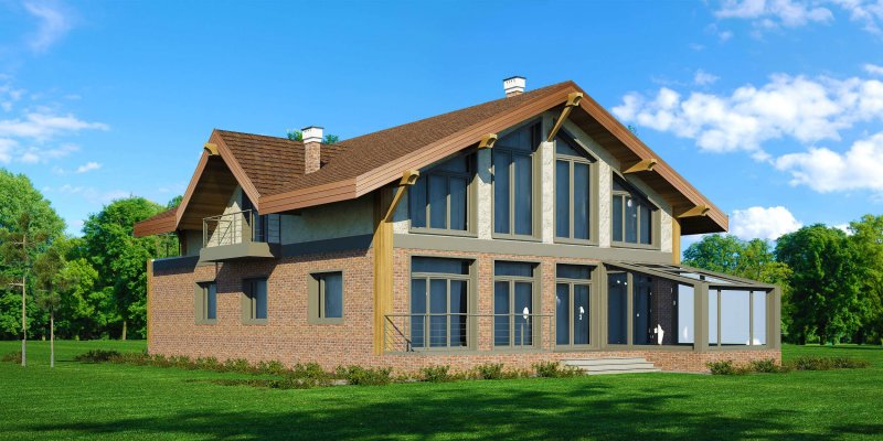 Дом из клееного бруса 250м2 проект