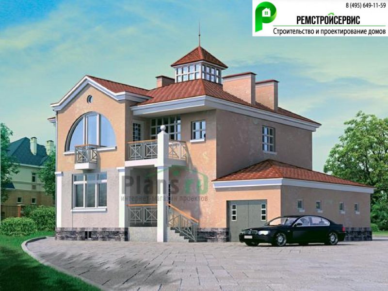 Современный коттедж с гаражом