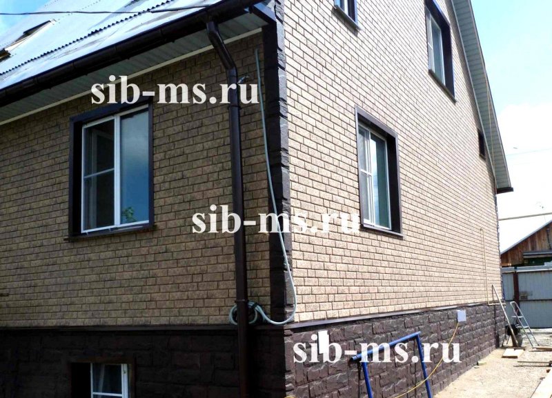 Сайдинг виниловый Стоун-Хаус l=3,025м, h=0.23м (пл=0.695м2) кирпич коричневый