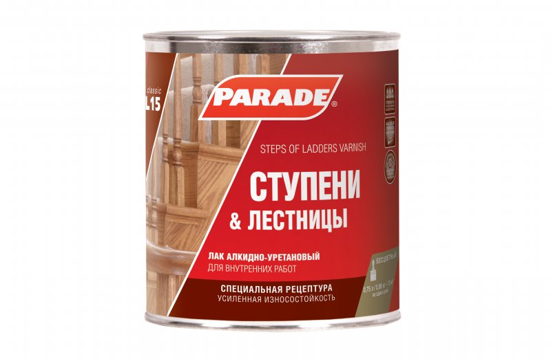 Лак Parade l15 ступени & лестницы полуматовый (2.5 л) алкидно-уретановый