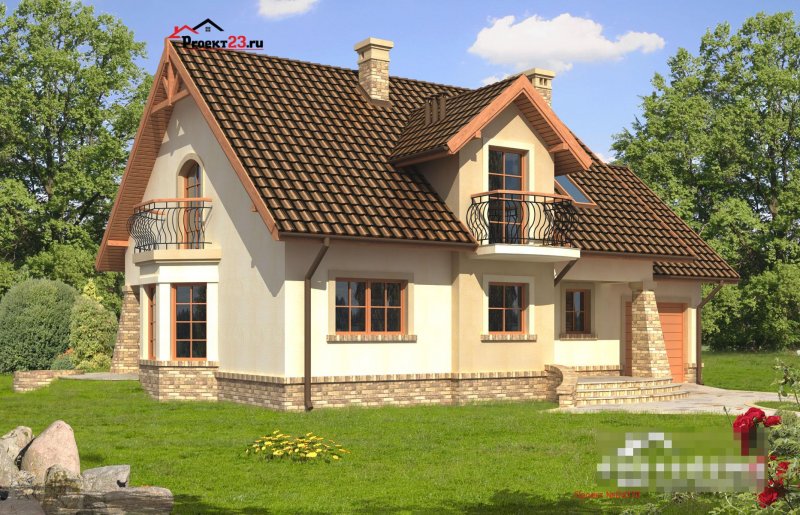 Красивые фасады домов с мансардой