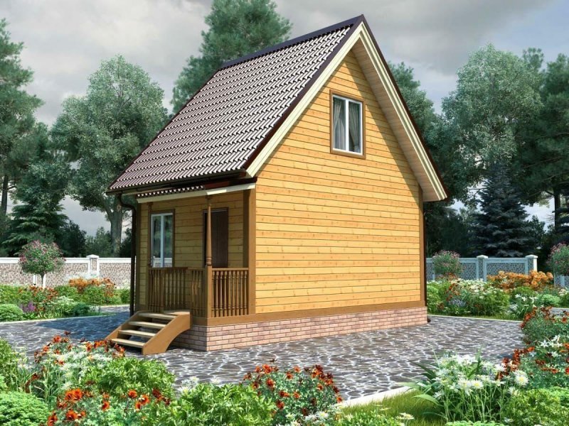 Дачный дом из бруса 4х6 стерассй2х4