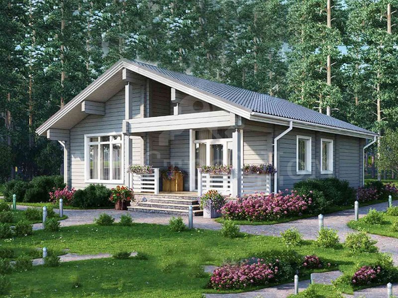 Финский одноэтажный дом из клееного бруса