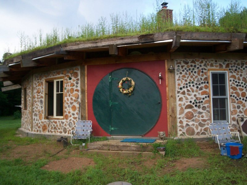Круглый дом из глиночурки с каркасом