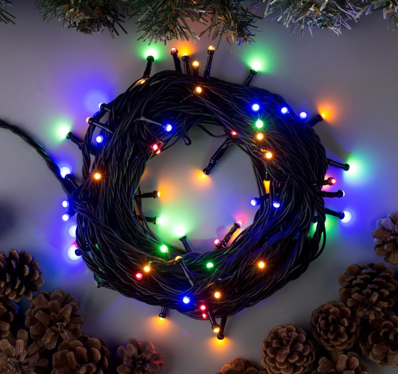 Электрогирлянда уличная 72л led, 10м, УМС, Мульти