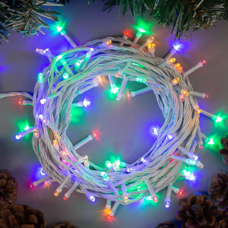 ГИРЛЯНДАНИТЬ, 10 М, Н.С. led-100-220v, 8 режимов, белый 3556780