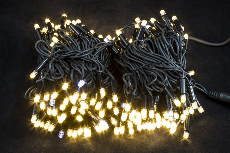 Гирлянда Дюраплей led 20м 200led белый каучук тепло-белый 315-146