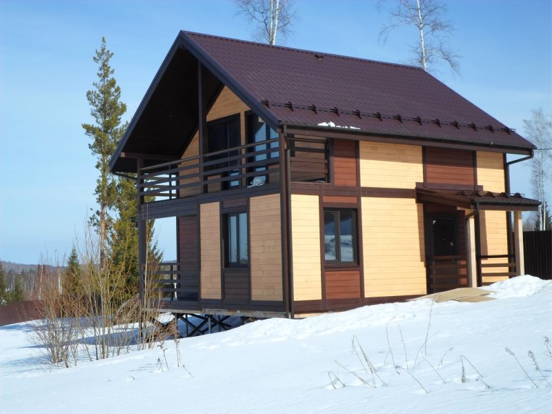 Комбинированные фасады на каркасных