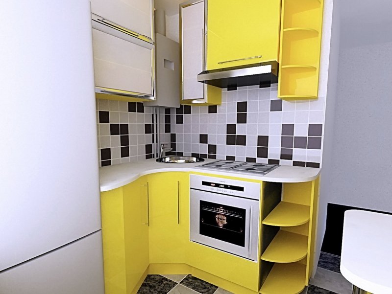 Интерьер кухни 5м.кв с газовой колонкой155на2м