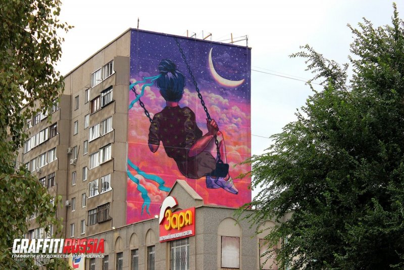 Фасадные рисунки на стенах