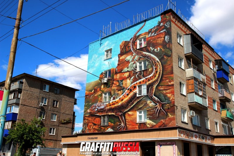 Разрисованный сарай