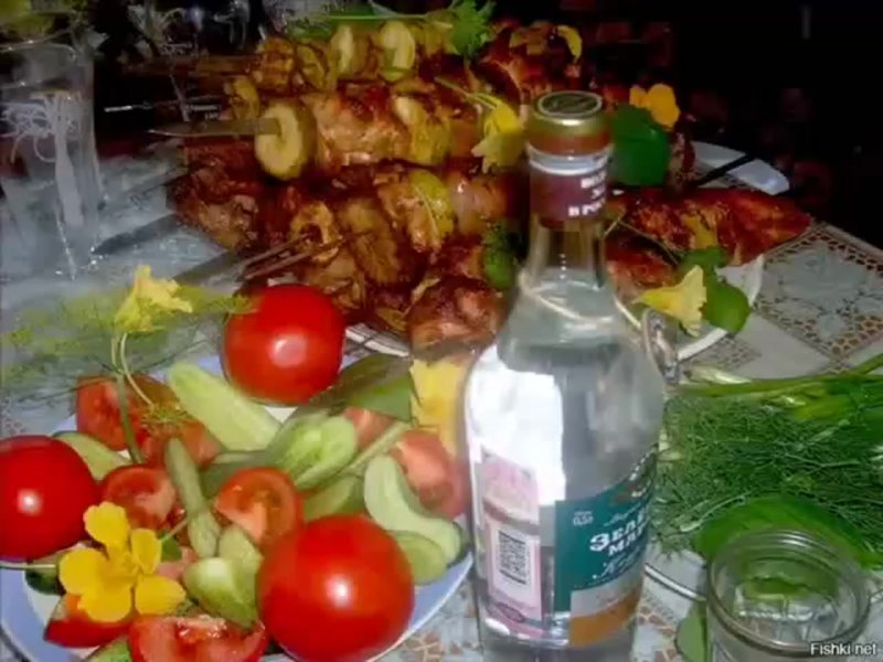 Шашлык и водка
