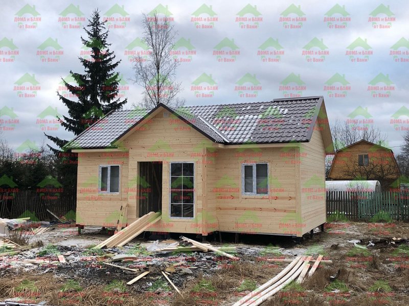 Красивые одноэтажные дома из бруса с террасой
