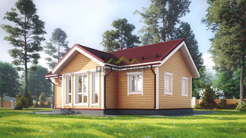 Одноэтажный каркасный дом 12 на 12