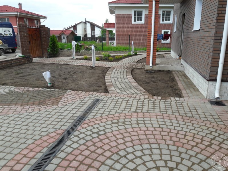 Брусчатка тротуарная отмостка