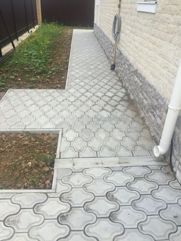 Дорожки вокруг дома из тротуарной плитки