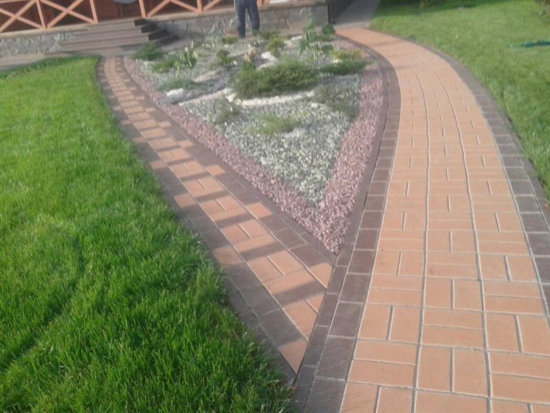 Тротуарная плитка в интерьере двора