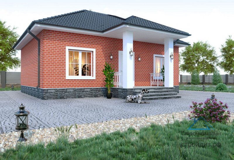 Лучшие проекты одноэтажных домов 100 -120 м2 из кирпича