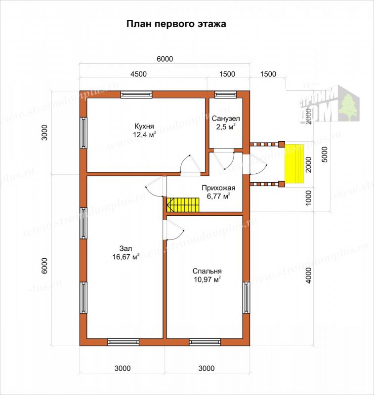 Проект каркасного дома 8х8 с мансардой