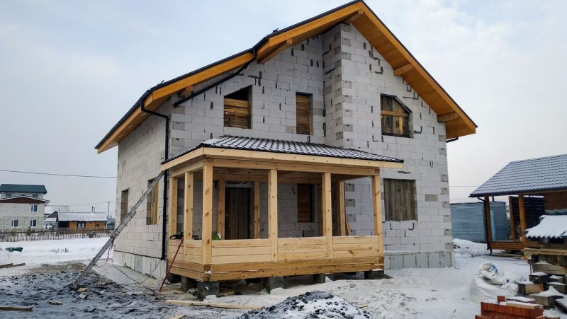 Пристрой для котельной к кирпичному дому